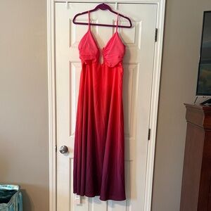 Abercrombie & Fitch Pink/Red/Purple ombré Maxi Dress